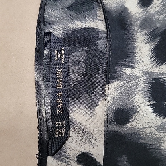 Zara Animal Print Shift Dress, Drop Waist with Side Tie.  Midi Length, Size M - Picture 11 of 12